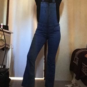 Arizona Jean- denim overalls flared leg. Medium.